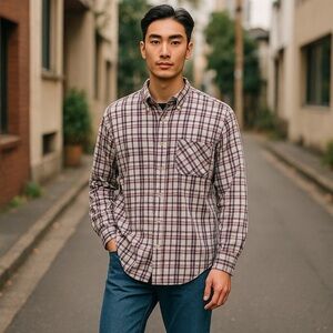 Y2K Men’s Baxter Pure Cotton Button Down Plaid Shirt Red/White/Blue